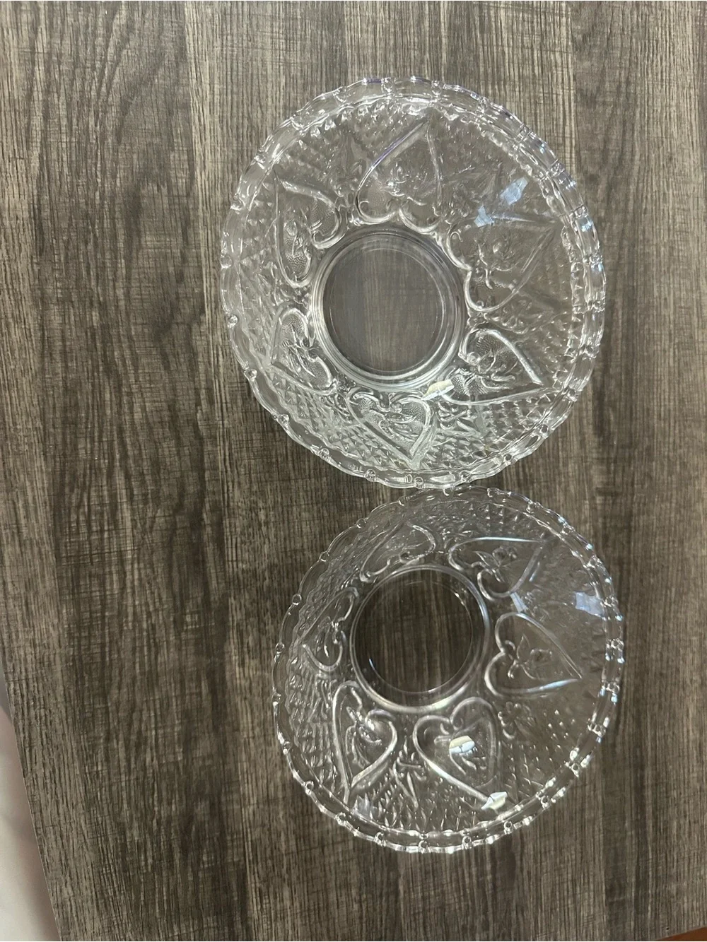 Clear Pressed Glass Bowls - Set of 2